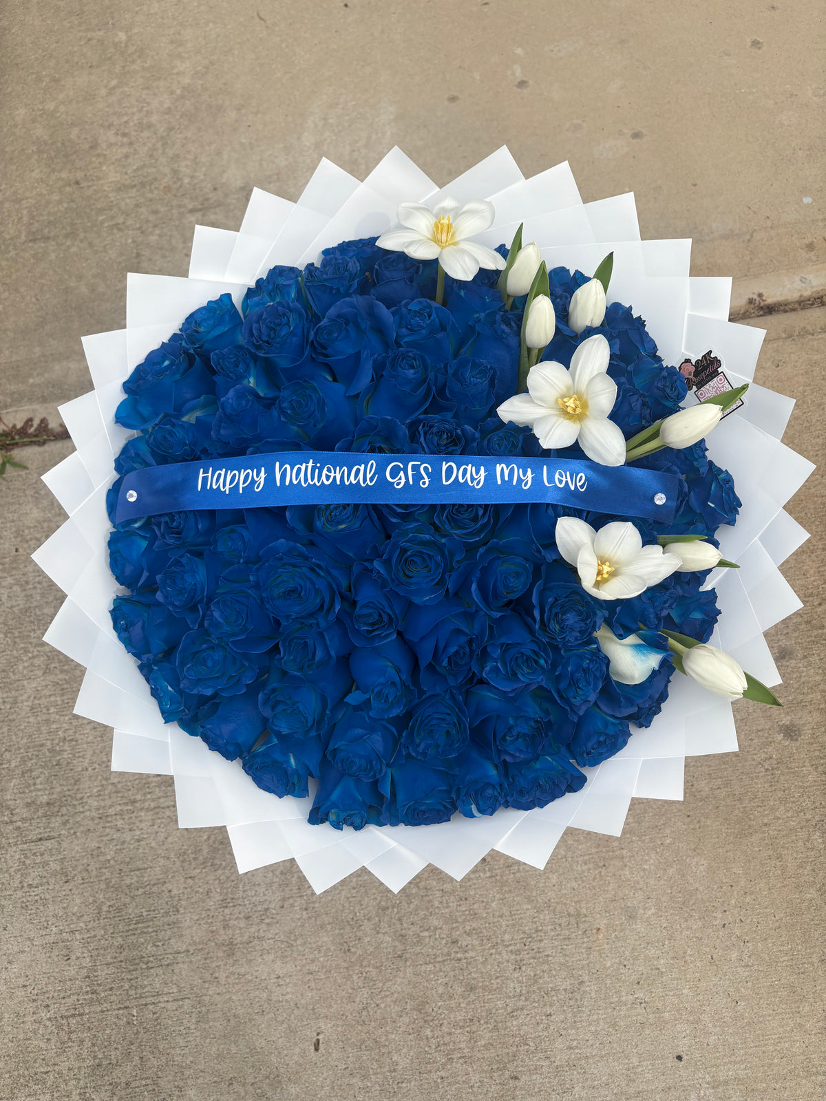 75 Count Fresh Blue Rose & Tulip Bouquet
