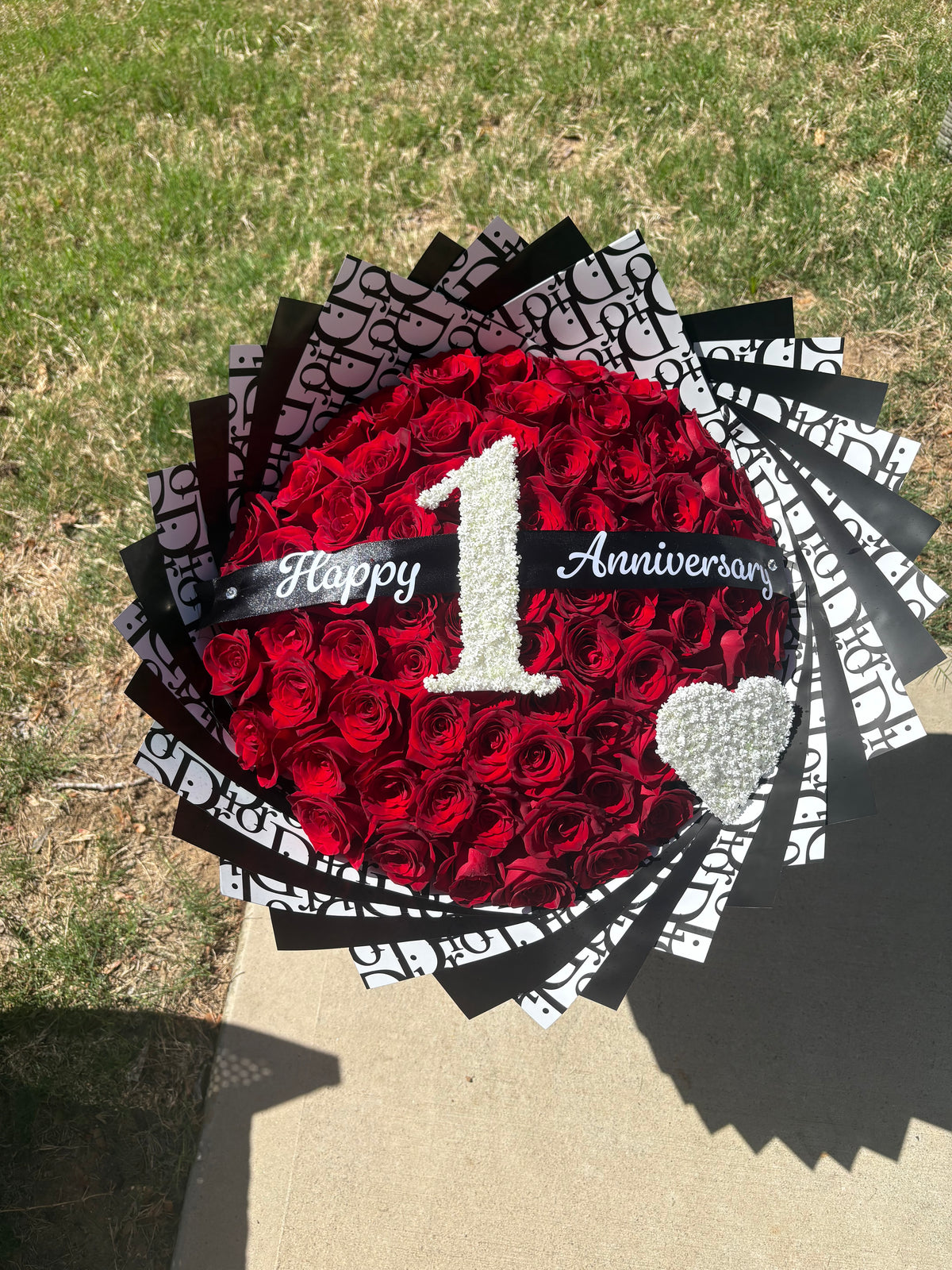 75 Count Red Rose Bouquet W/ baby breathe toppers