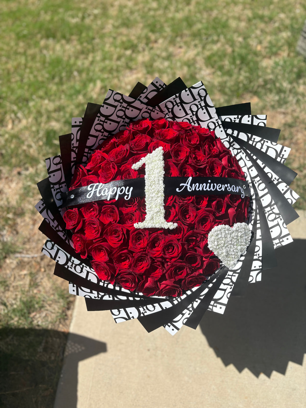 75 Count Red Rose Bouquet W/ baby breathe toppers