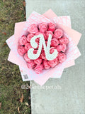25 Count Pink Initial Bouquet