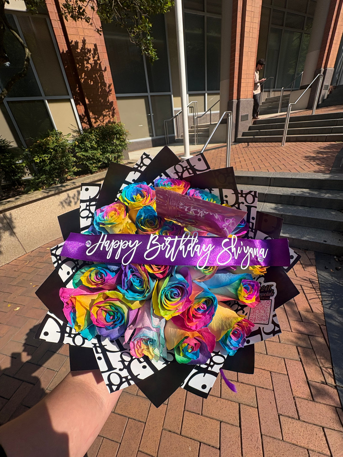 24k Rainbow rose Bouquet