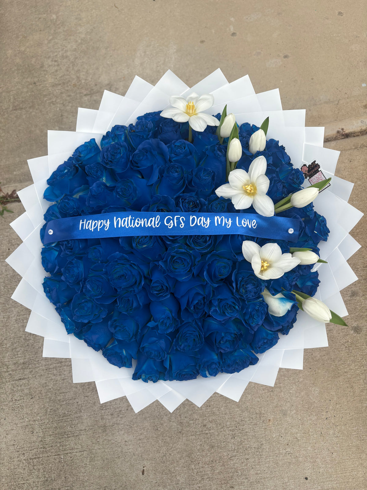 75 Count Fresh Blue Rose & Tulip Bouquet
