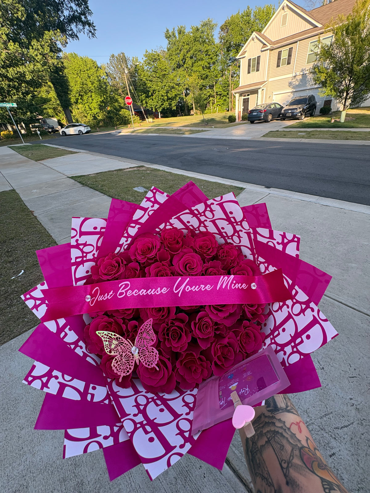 24k Hot Pink Rose Bouquet