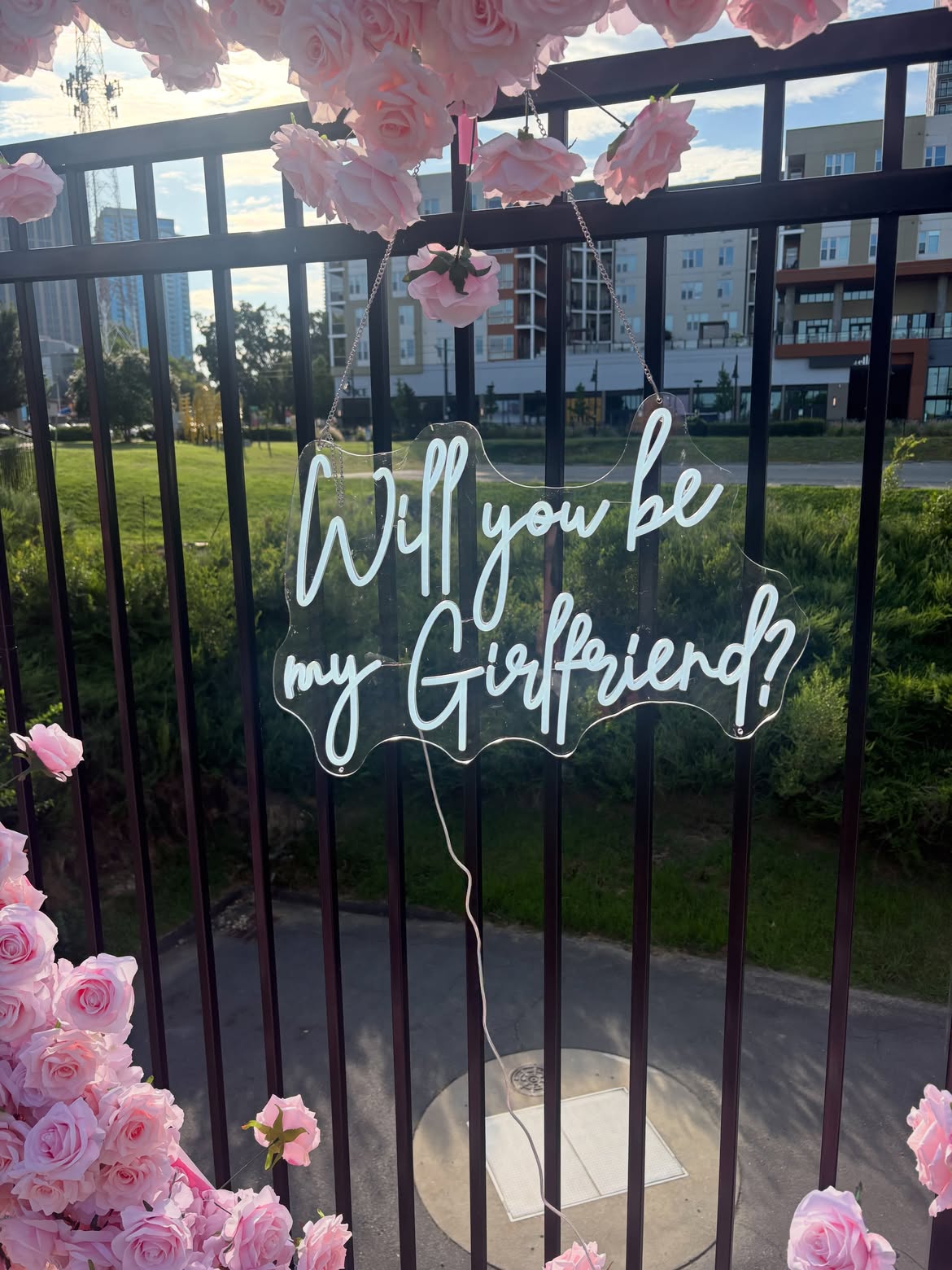 Will You Be My Girlfriend | Pink Dream Girlfriend Heart Arch Proposal
