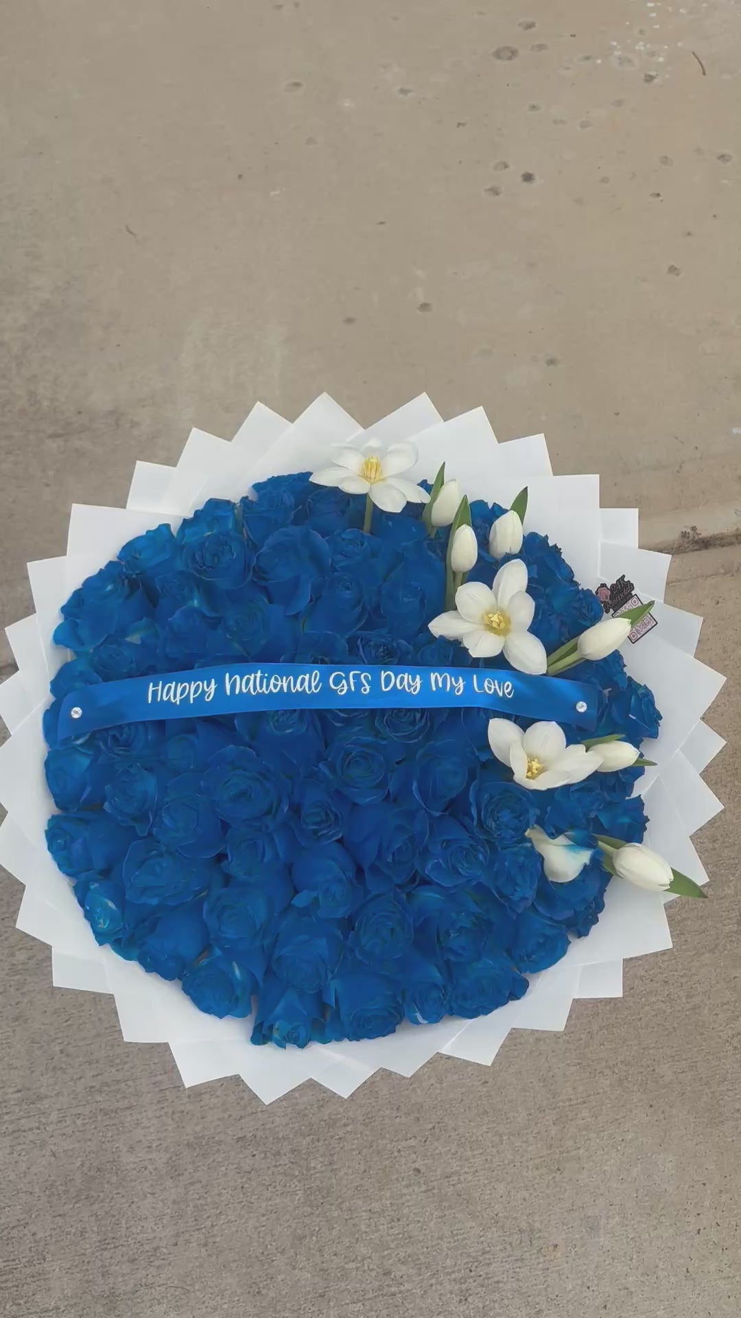 75 Count Fresh Blue Rose & Tulip Bouquet