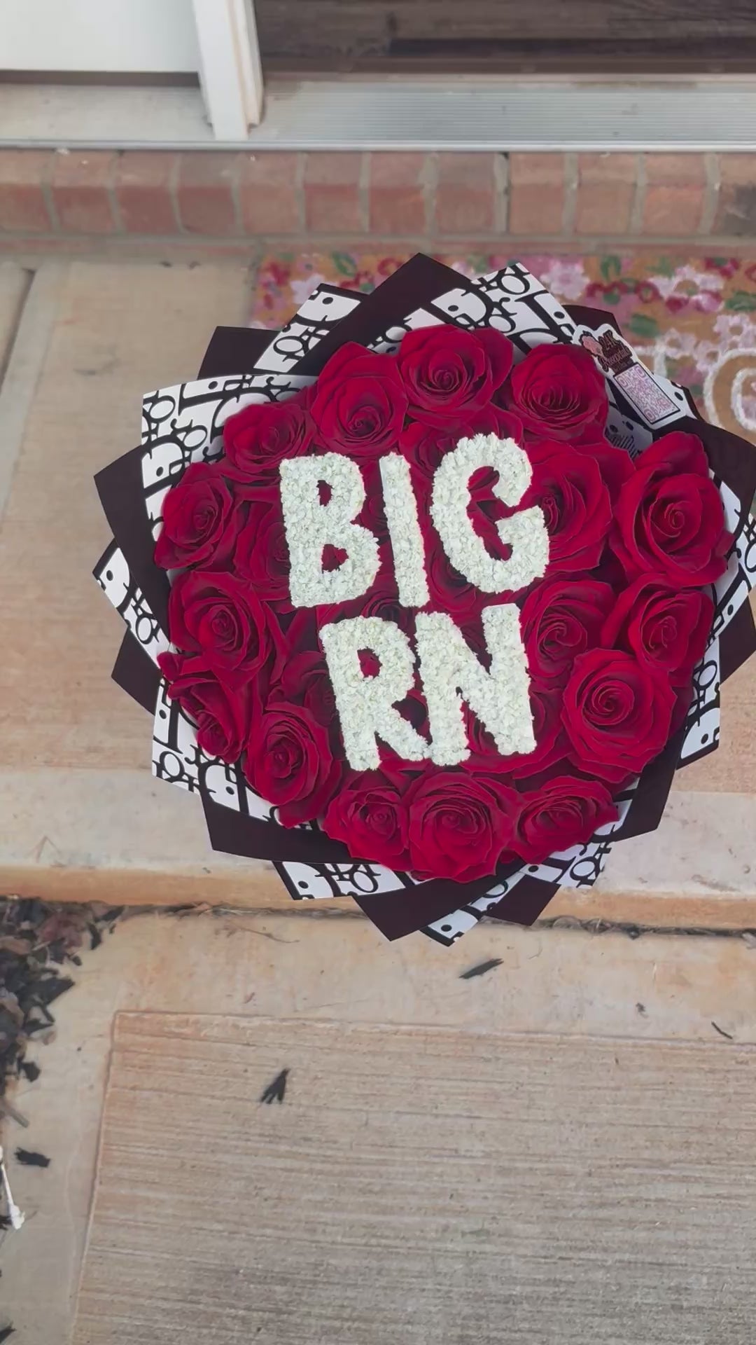 25 Count Red Rose Bouquet W/ Baby Breath phrase