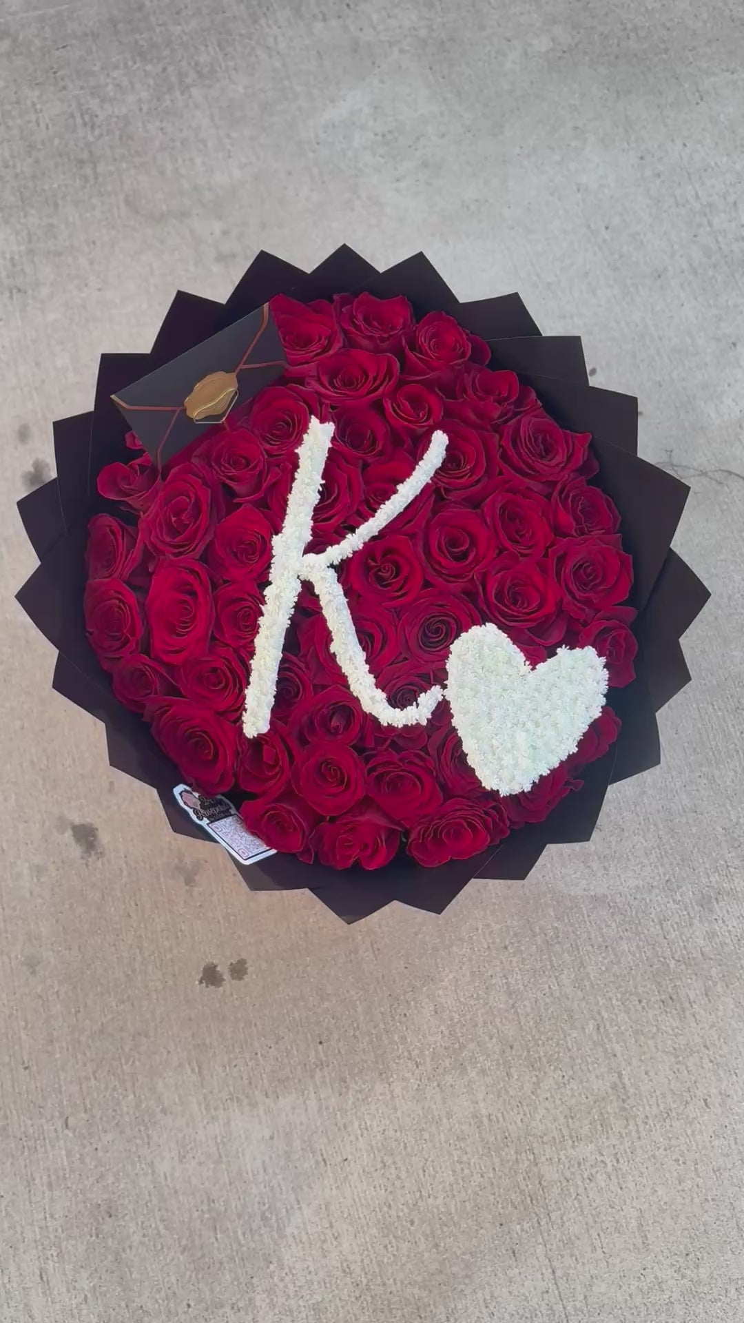 50 Red Rose Intial Bouquet